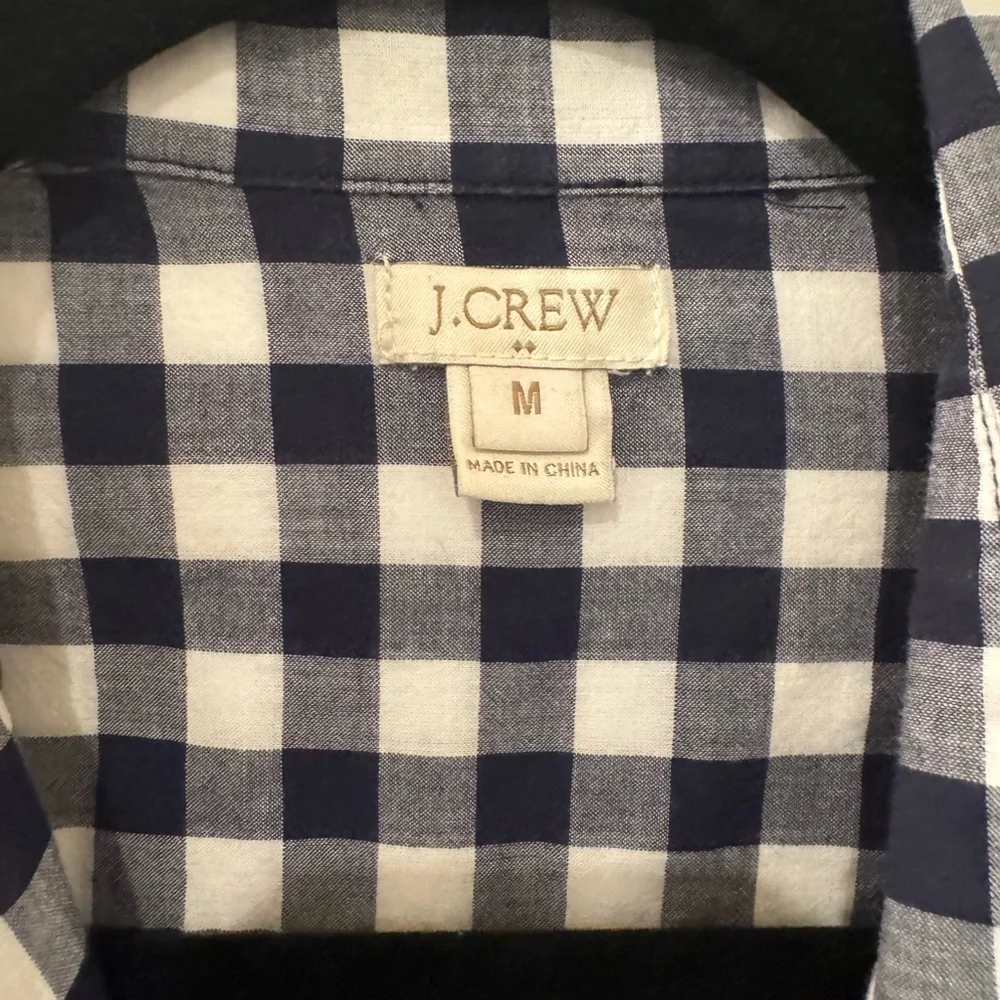 Jcrew navy checkered button down - Picture 4 of 4